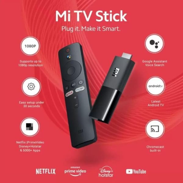 Big Summer Sale Limited Time Offer AED 99د.إ:Xiaomi Mi Tv Stick Global Version Android Tv 2K Hdr Quad Core Hdmi 1Gb Ram Bluetooth Wi-Fi Netflix Google Assistant , Mdz-24-Aa
