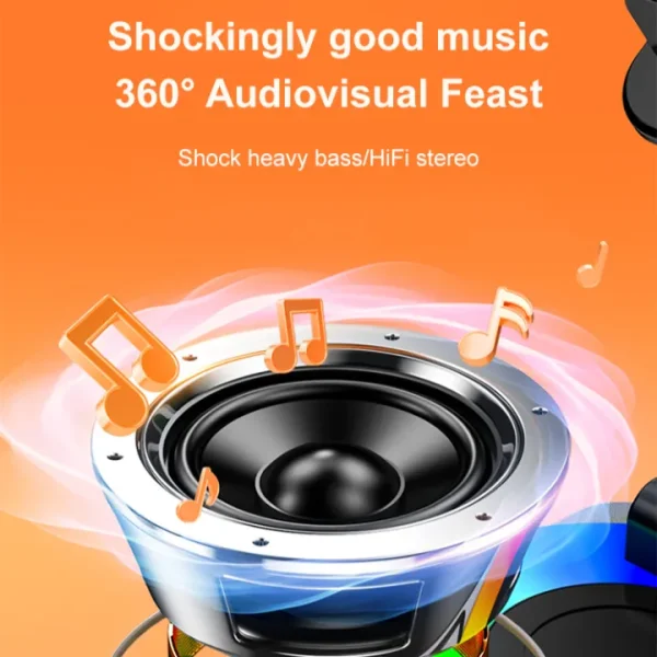 Bluetooth Speaker With Phone Stand 360º Rotating Mobile Phone Holder Anti-Slip Base Bluetooth Audio 5000mAh Power Bank Bracket