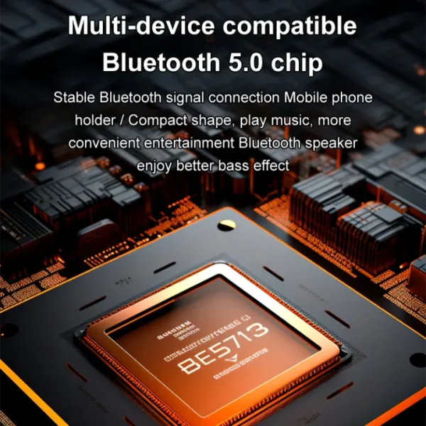 Bluetooth Speaker With Phone Stand 360º Rotating Mobile Phone Holder Anti-Slip Base Bluetooth Audio 5000mAh Power Bank Bracket