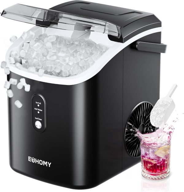 Celebrate with Us Anniversary Limited-Time & Limited-Quantity Deal AED د.إ99-109:EUHOMY Nugget Ice Maker Countertop with Handle, Ready in 6 Mins, 34lbs Per Day, Removable Top...