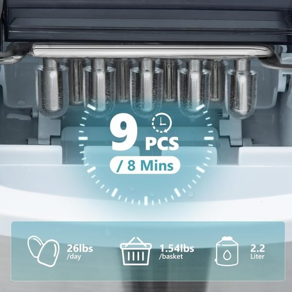 Celebrate with Us Anniversary Limited-Time & Limited-Quantity Deal AED د.إ99-109:EUHOMY Nugget Ice Maker Countertop with Handle, Ready in 6 Mins, 34lbs Per Day, Removable Top...