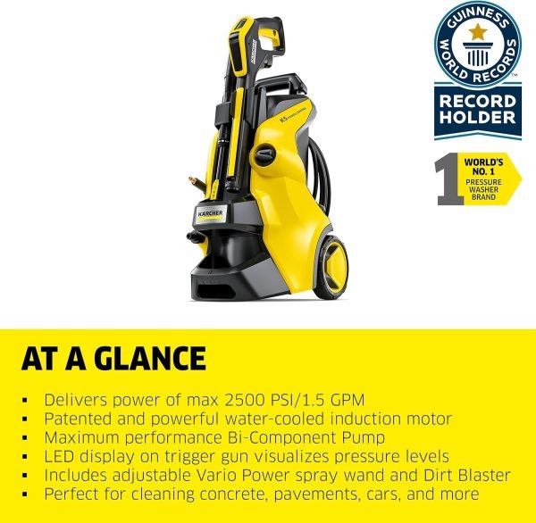 Limited-Time Sale for Summer Surprises AED 99د.إ:Kärcher Pressure Washer, K5 Power Control, Max 2500 PSI, 32 ft. Hose, 2 Spray Wands - 1.55 GPM