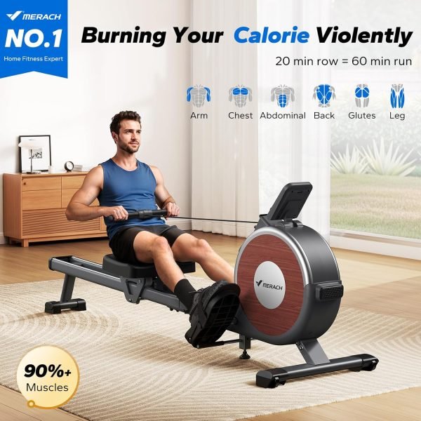 Limited-Time Sale for Summer Surprises AED 99د.إ:MERACH Rowing Machines for Home, Magnetic Rowing Machine with 16 Levels, Rower Machine of Quiet Resistance, Dual Slide Rail with...