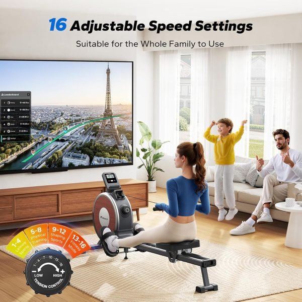 Limited-Time Sale for Summer Surprises AED 99د.إ:MERACH Rowing Machines for Home, Magnetic Rowing Machine with 16 Levels, Rower Machine of Quiet Resistance, Dual Slide Rail with...