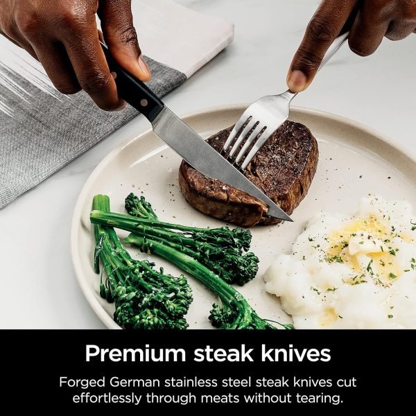 Summer Final Clearance Just AED 89د.إ:Ninja K32012 Foodi NeverDull Premium Knife System, 12 Piece Knife Block Set with Built-in Sharpener, German Stainless Steel Knives, Black