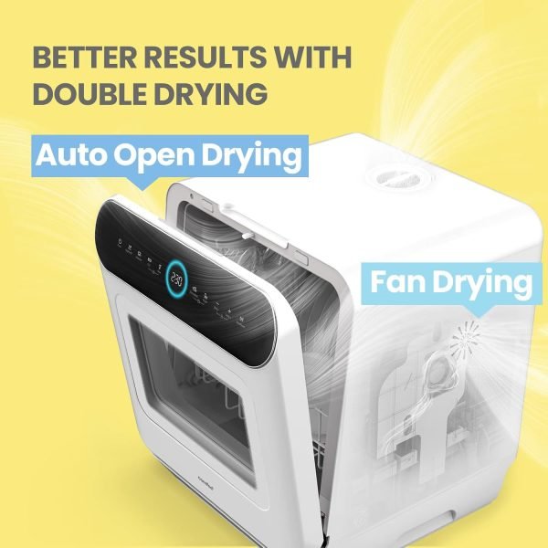 Summer Final Clearance Just AED 99د.إ:COMFEE' Mini Dishwasher Countertop Dishwasher 3 Place Settings 6 Programs, Freestanding, Touch Control, LED Display, Delay Start and...